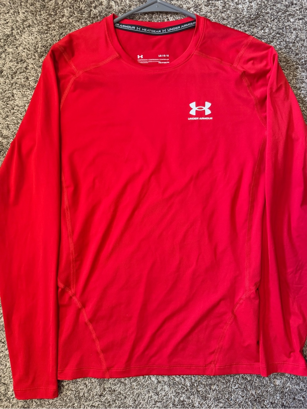 Under Armour Red Long Sleeve HeatGear Performance Top